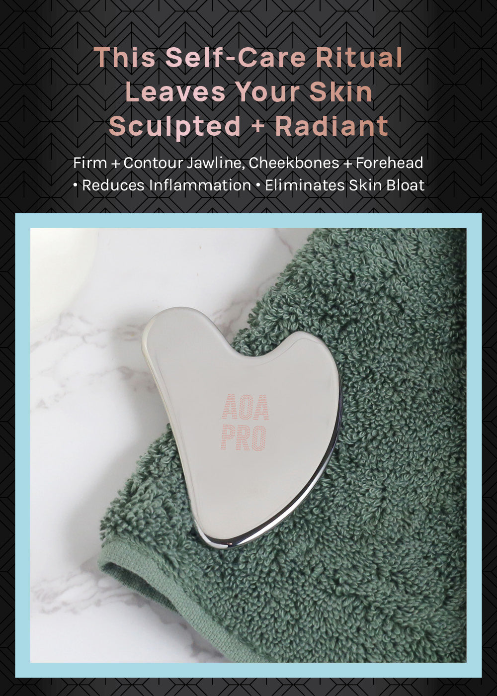 AOA Pro Stainless Steel Gua Sha Face Massager