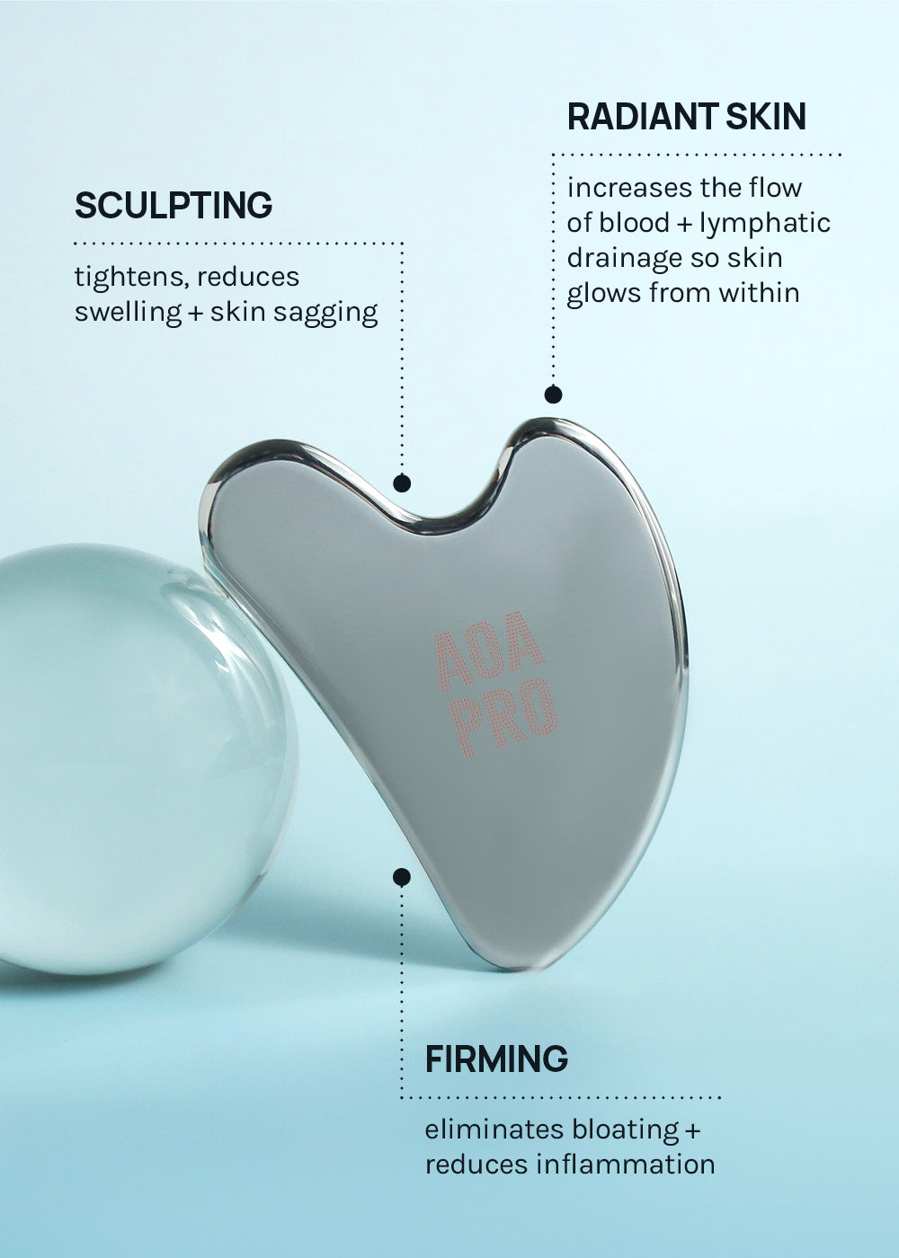AOA Pro Stainless Steel Gua Sha Face Massager