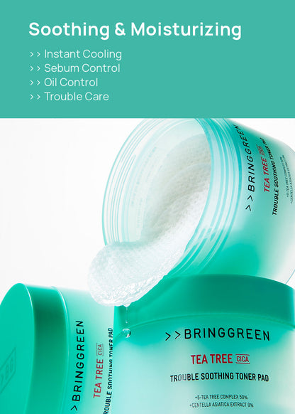 BRINGGREEN Tea Tree Cica Soothing Toner Pad (90 Pads)