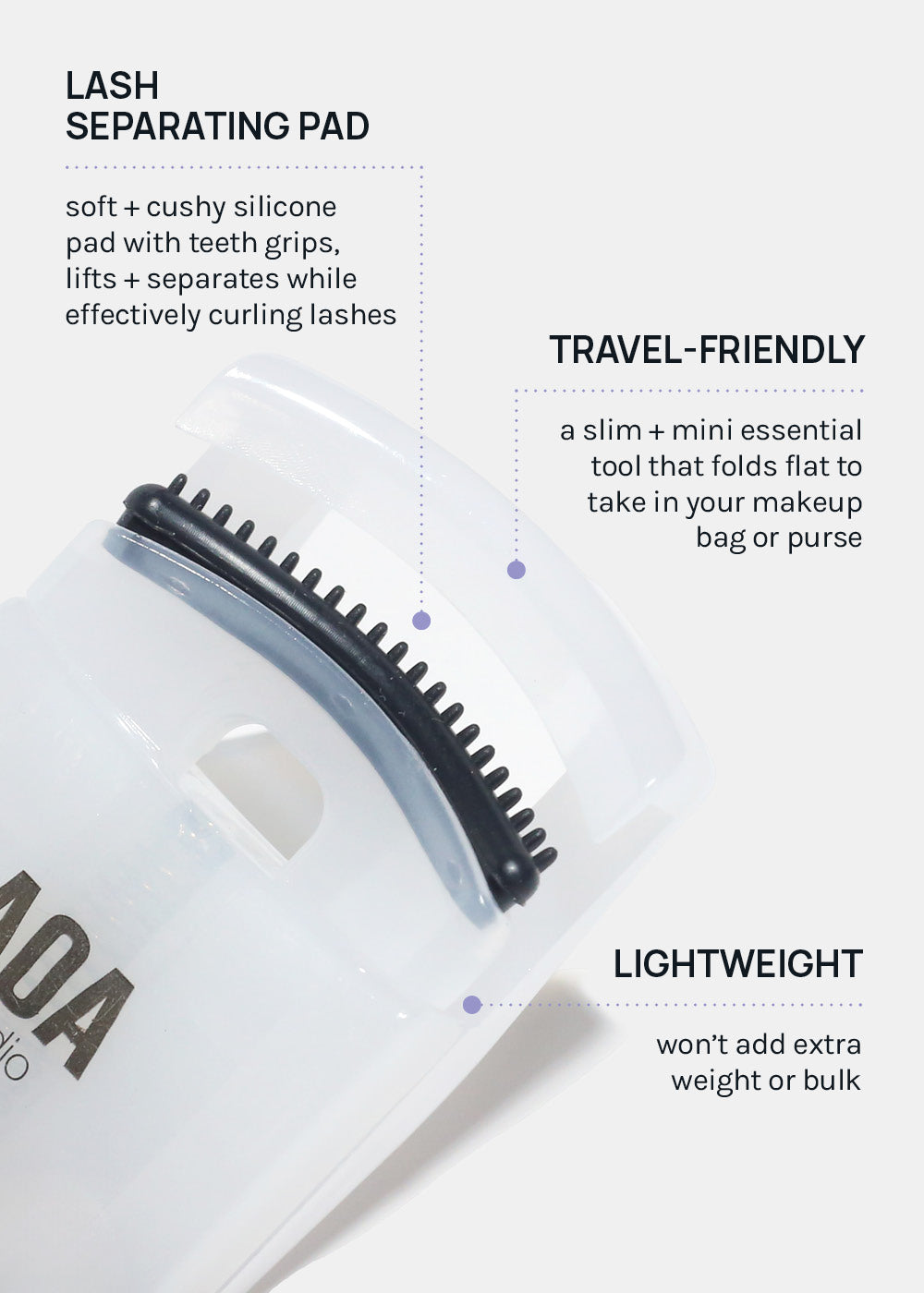 AOA Travel Eyelash Curler with Built-In Comb