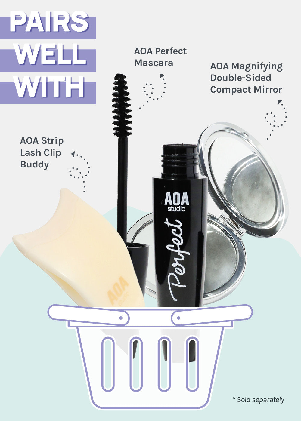 AOA Travel Eyelash Curler with Built-In Comb