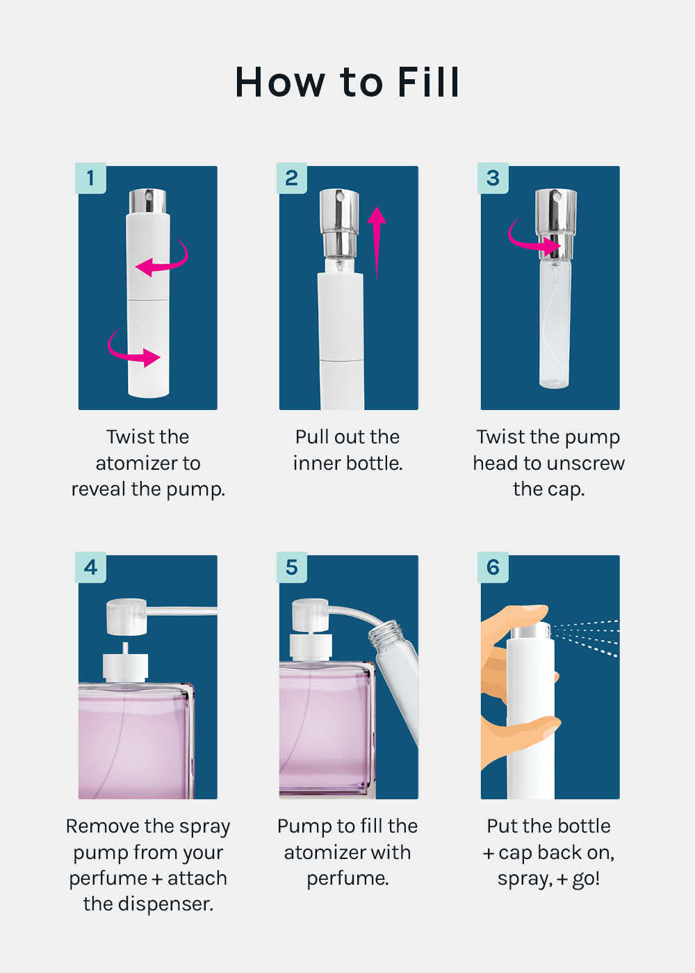 Miss A Twist + Spray Refillable Perfume Atomizer