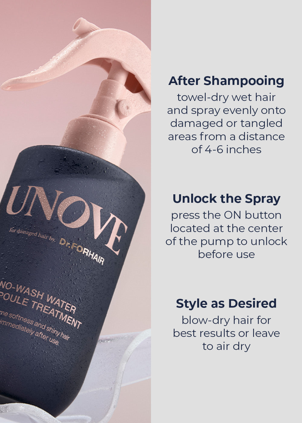 UNOVE No-Wash Water Ampoule Treatment 200ml