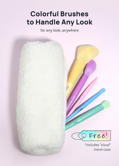 AOA 10-Piece Rainbow Brush Set + Cloud Travel Bag