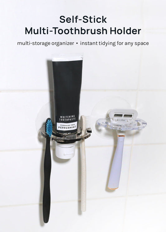 Official Key Items Self-stick Multi-toothbrush Holder