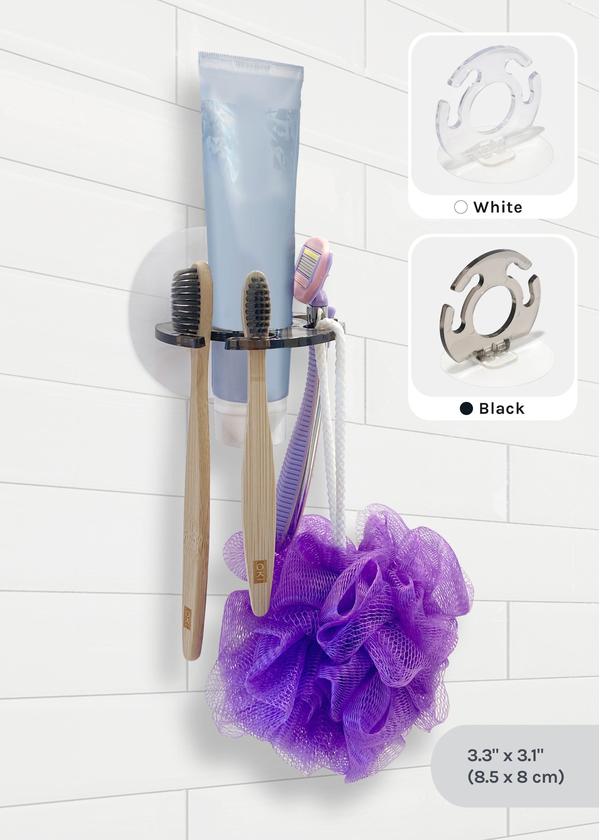 Official Key Items Self-stick Multi-toothbrush Holder