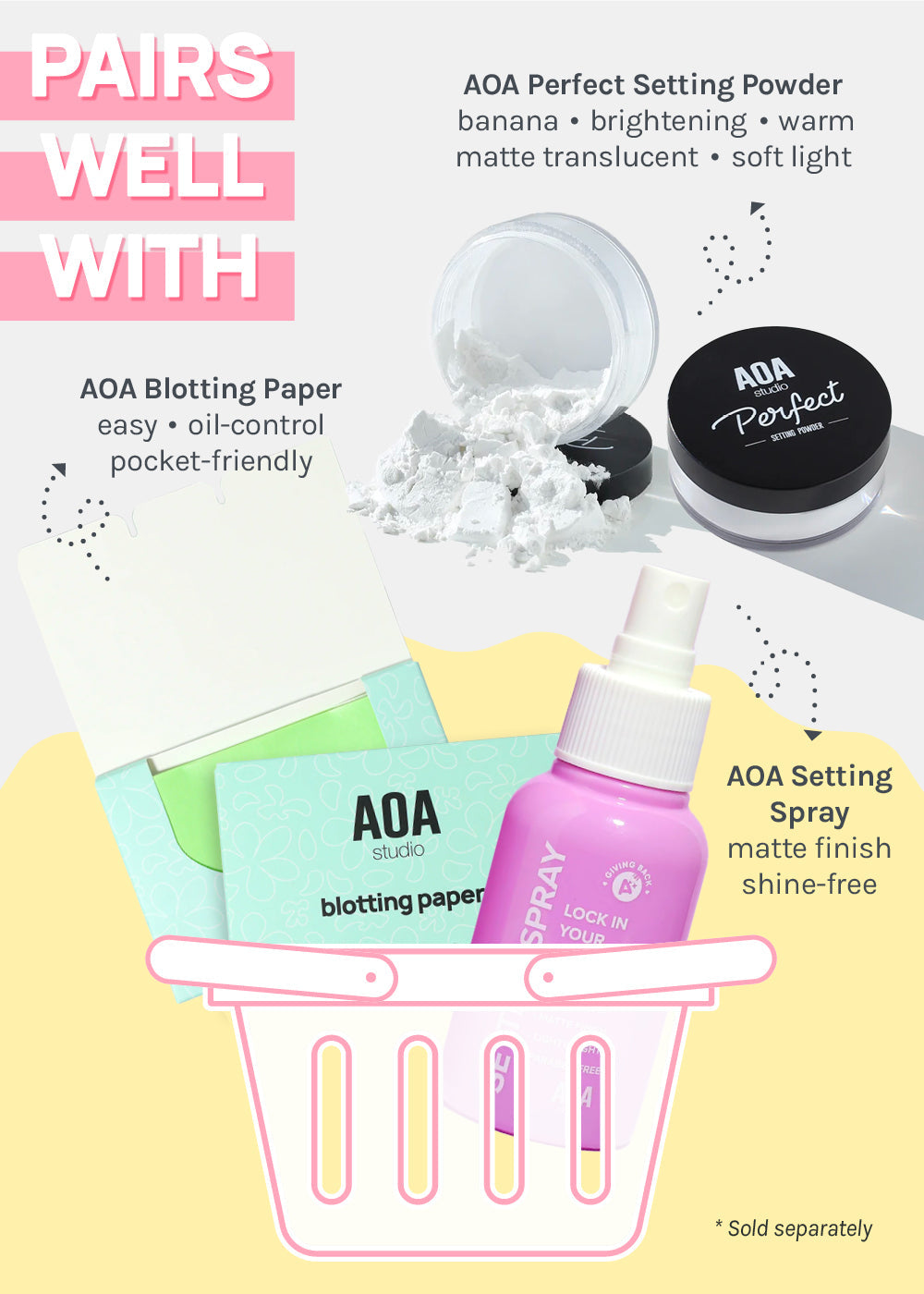AOA Velvet Puffs - 6 Pc Triangle + Long Triangle Set