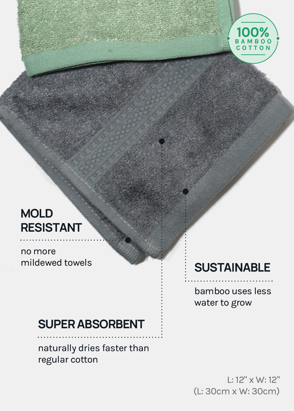 Reuse 100% Bamboo Cotton Washcloth