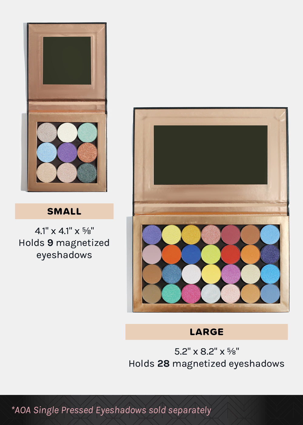 AOA Pro Magnetic Eyeshadow Palette - Pink Swirly Small