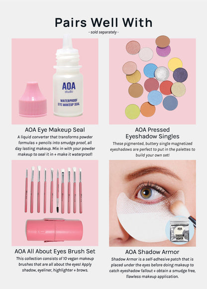 AOA Pro Magnetic Eyeshadow Palette - Pink Swirly Small