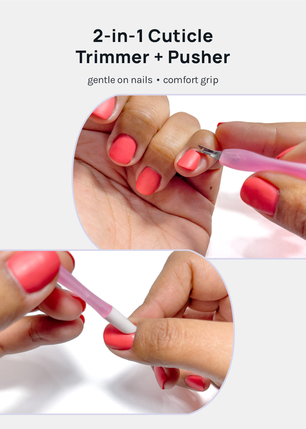 AOA 2-in-1 Cuticle Trimmer + Rubber Pusher