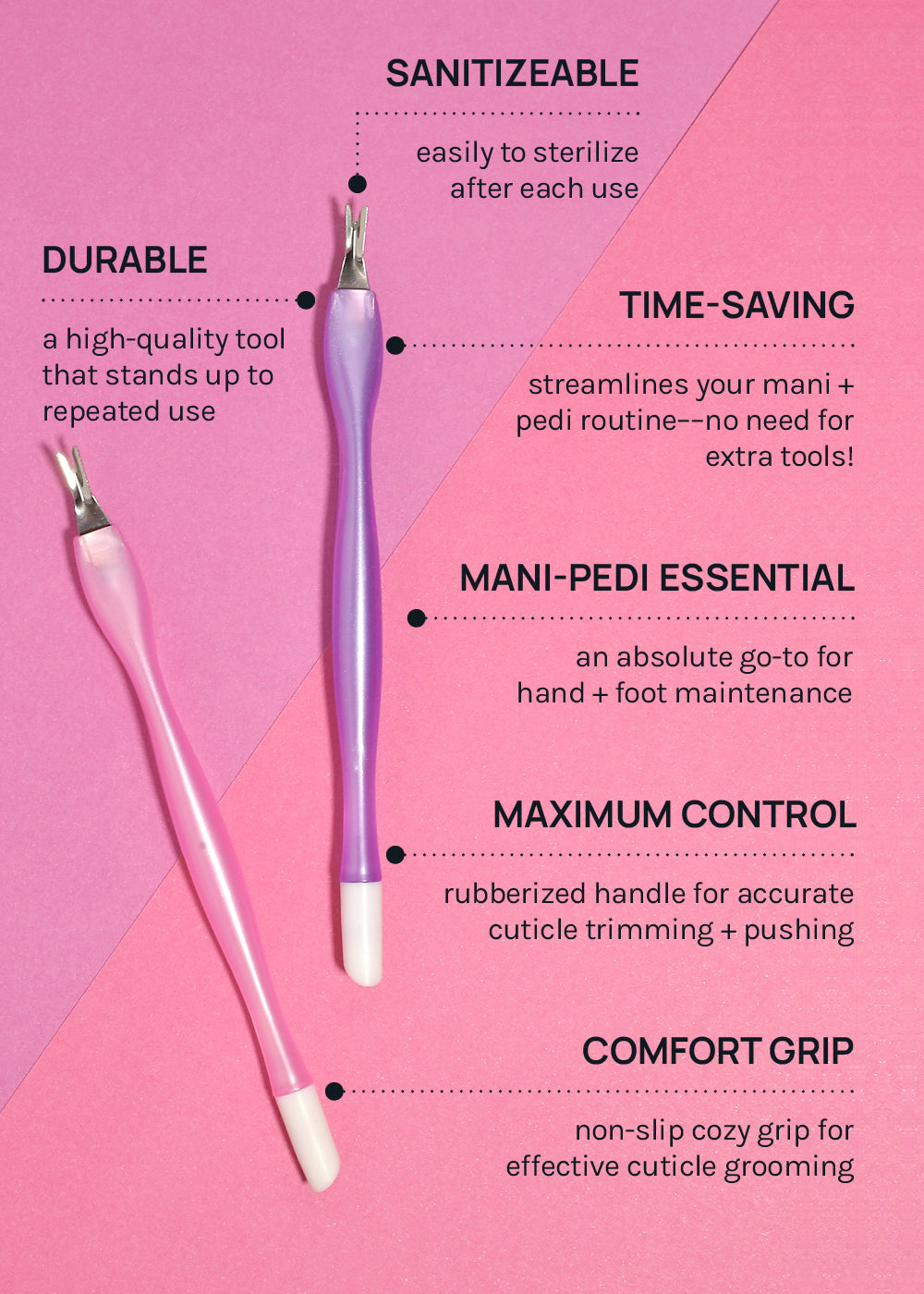 AOA 2-in-1 Cuticle Trimmer + Rubber Pusher