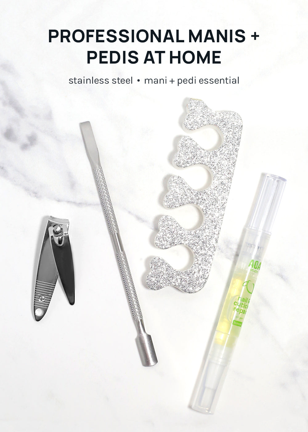 AOA Dual-Ended Cuticle Pusher + Nail Cleaner