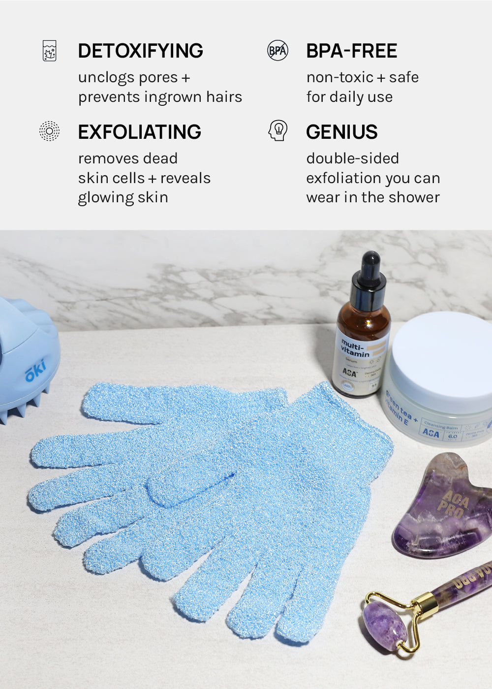AOA Exfoliating Bath Gloves
