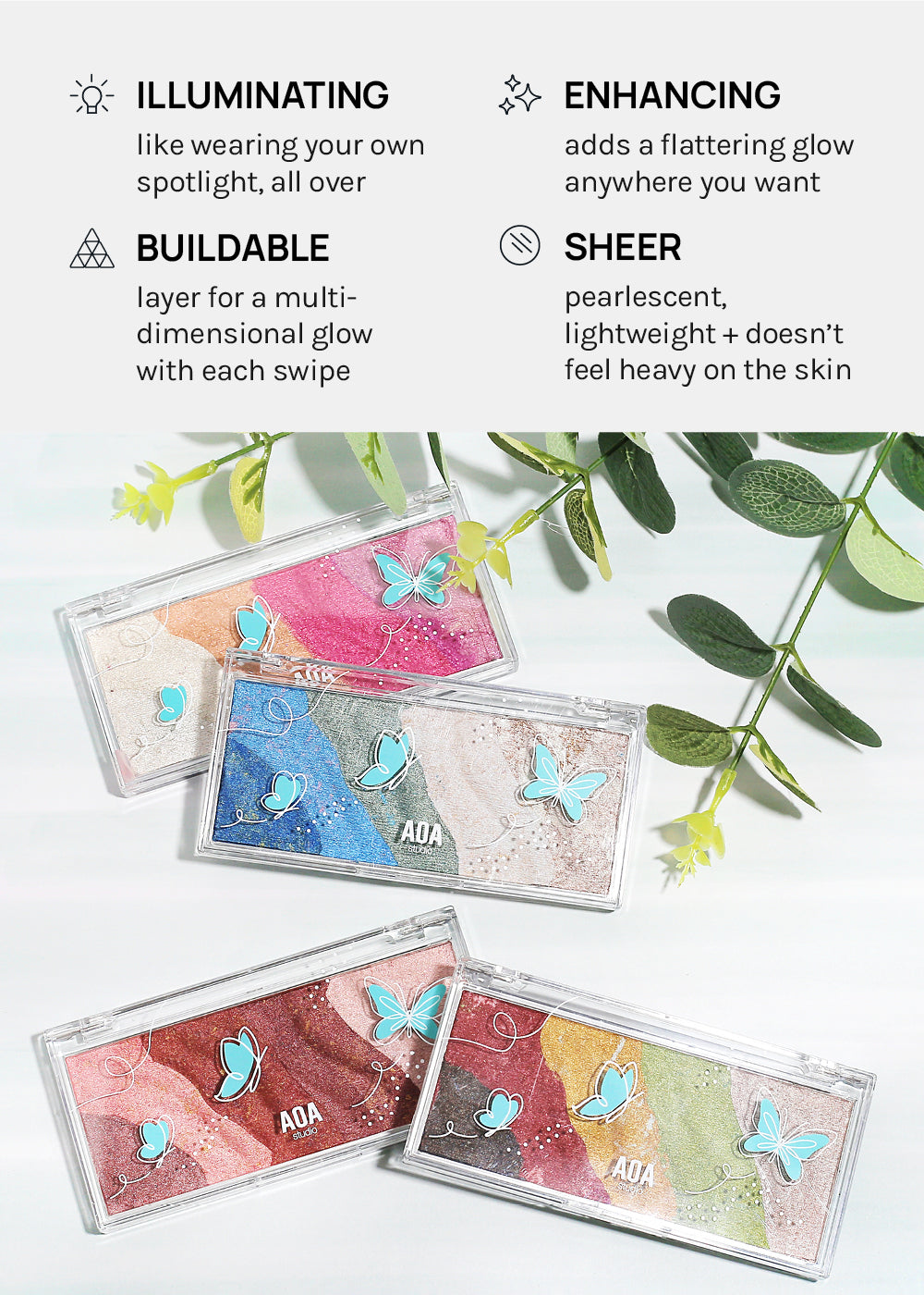 AOA Fly with Me Baked Eyeshadow • Blush Highlighter