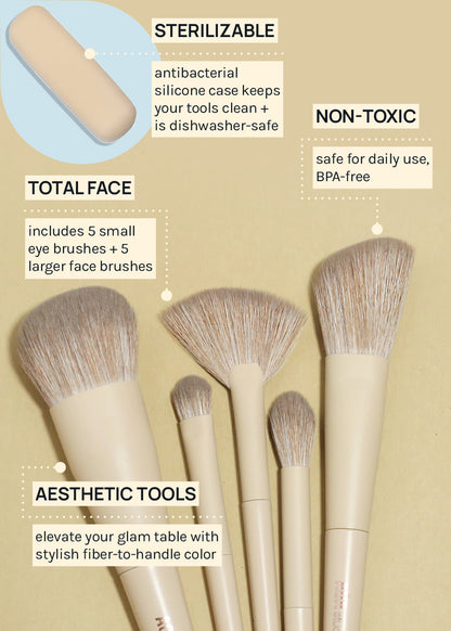 AOA Hero Brush Set + Silicone Travel Case