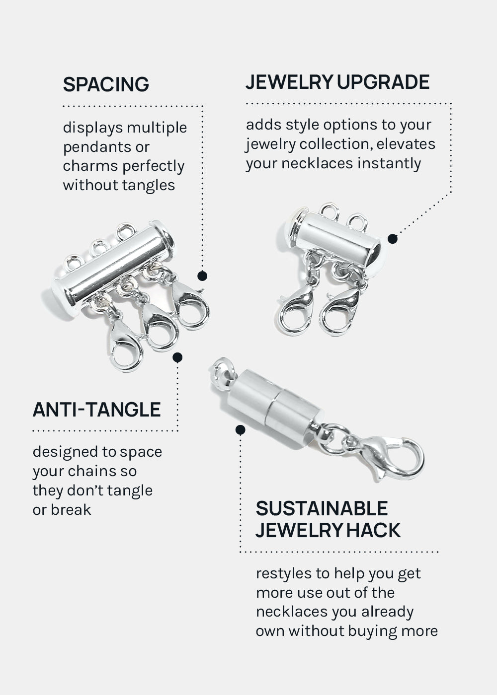 Miss A Necklace Clasp - Silver
