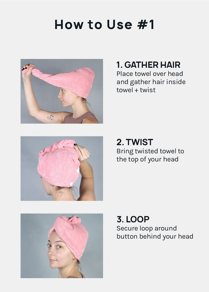 A+ Microfiber Hair Turban Towel