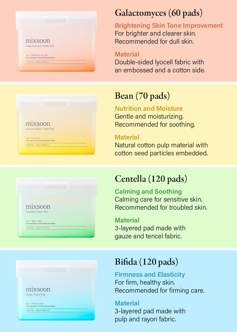 mixsoon Square Toner Pads