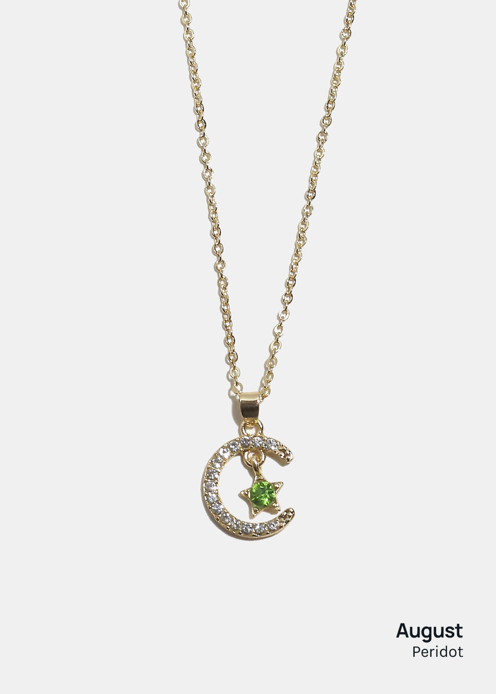 Miss A Birthstone Necklace - Moon + Star