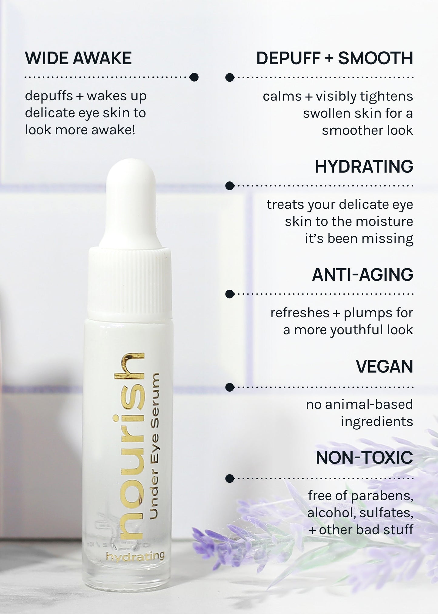 AOA Nourish Hydrating Under Eye Serum + Calming Roll-On Brow Solution