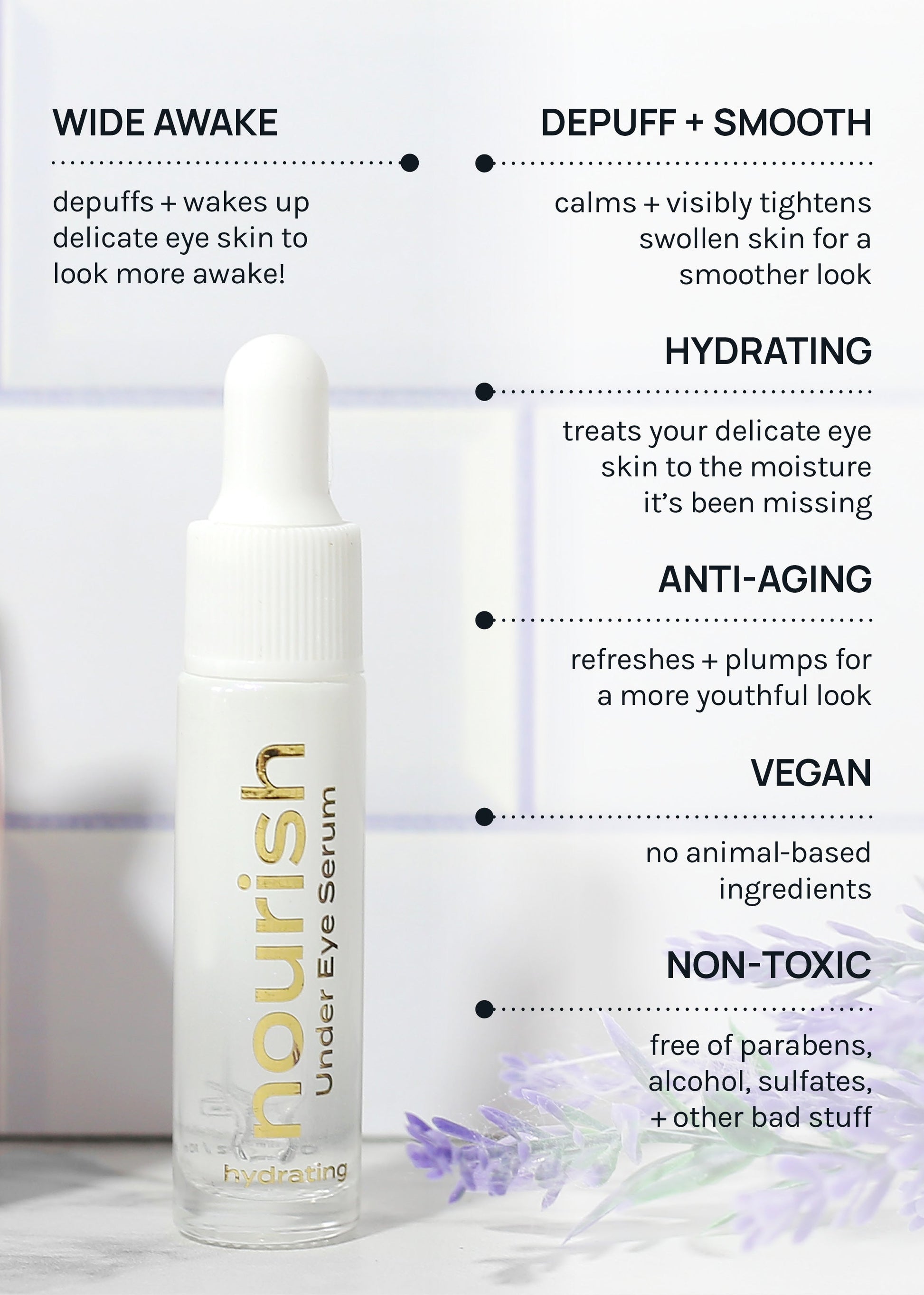 AOA Nourish Hydrating Under Eye Serum + Calming Roll-On Brow Solution
