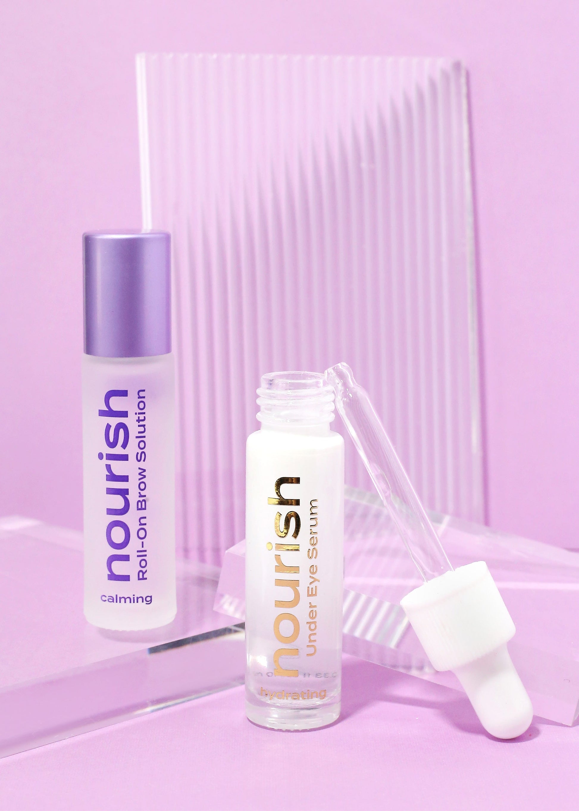 AOA Nourish Hydrating Under Eye Serum + Calming Roll-On Brow Solution