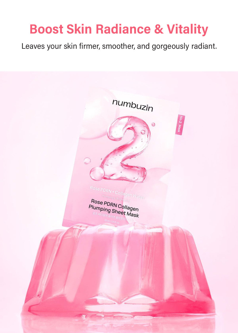 numbuzin No. 2 Rose PDRN Collagen Plumping Sheet Mask