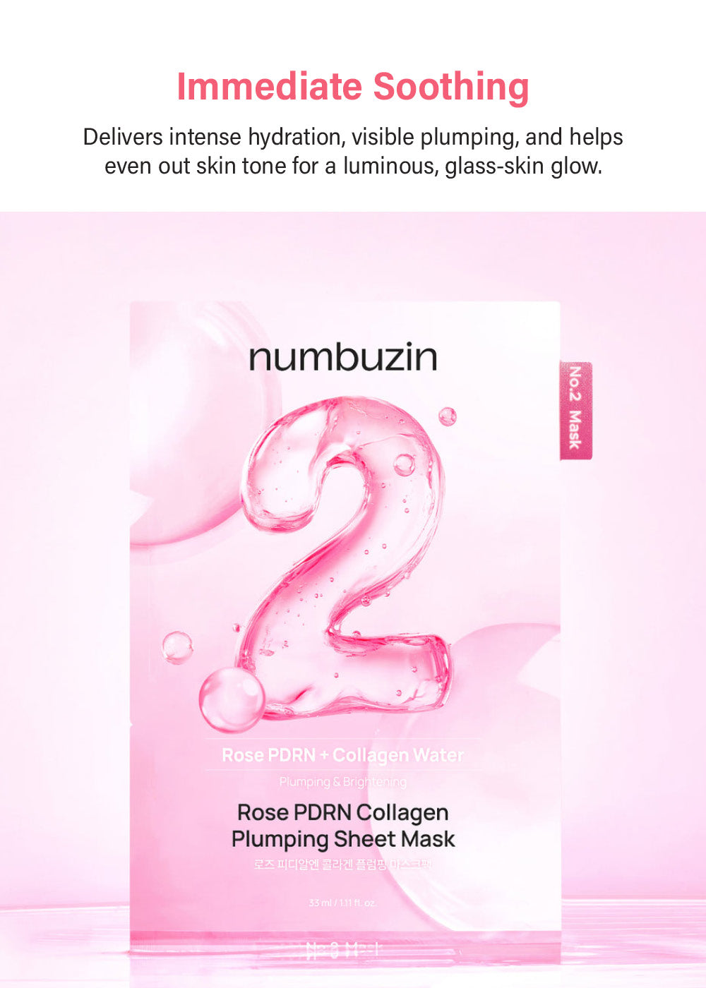 numbuzin No. 2 Rose PDRN Collagen Plumping Sheet Mask