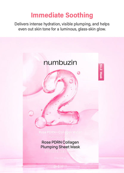 numbuzin No. 2 Rose PDRN Collagen Plumping Sheet Mask
