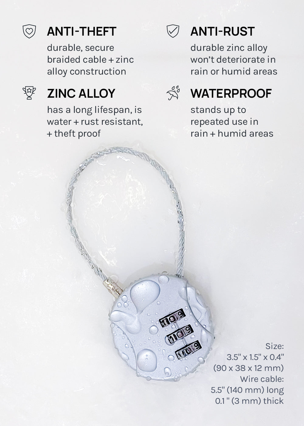 Official Key Items Anti-theft Cable Lock