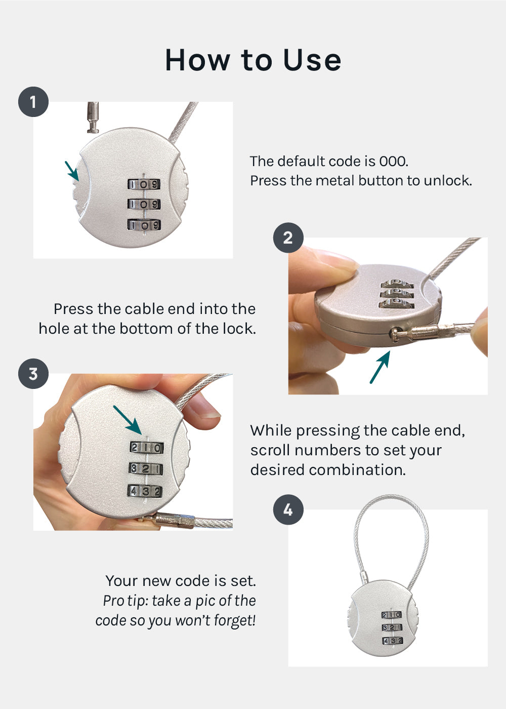 Official Key Items Anti-theft Cable Lock