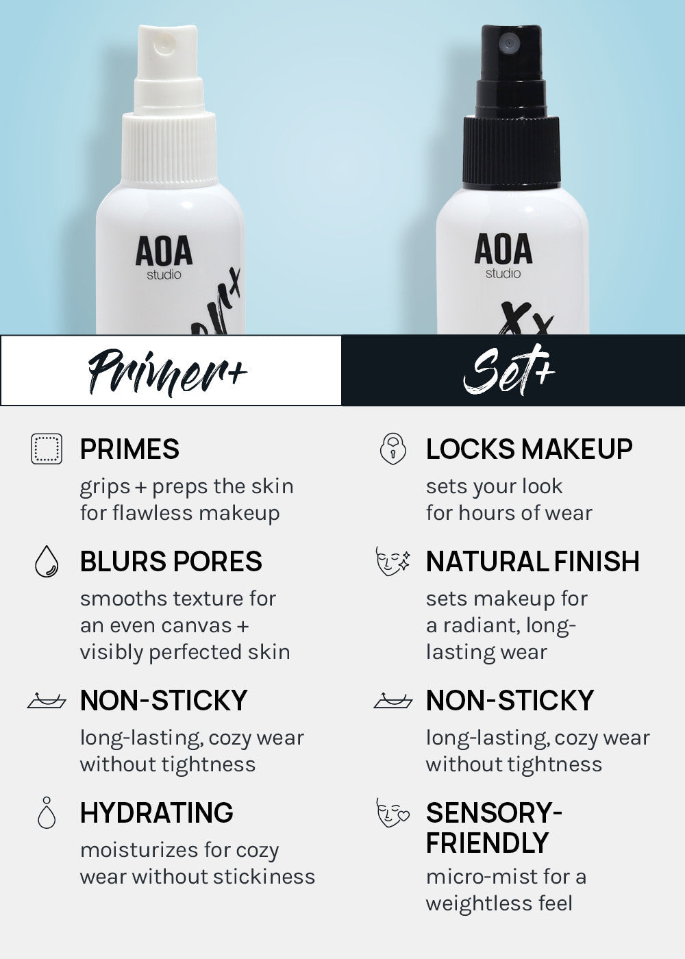 AOA Primer+ Face Primer & Set+ Setting Spray