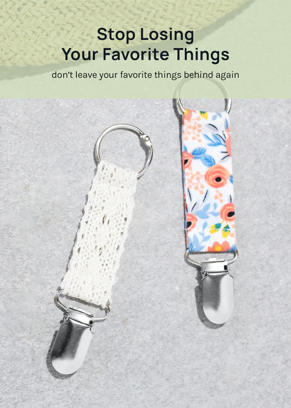 Official Key Items Grosgrain Travel Hat Clips