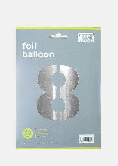 Official Key Items Party Balloons- Silver Numbers