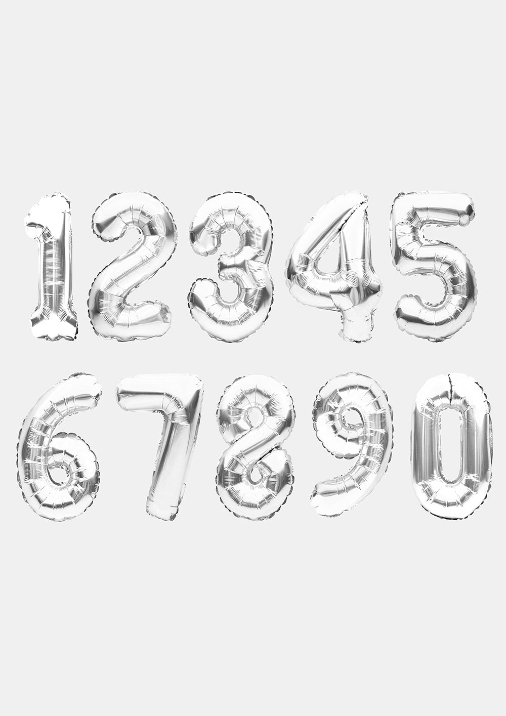 Official Key Items Party Balloons- Silver Numbers