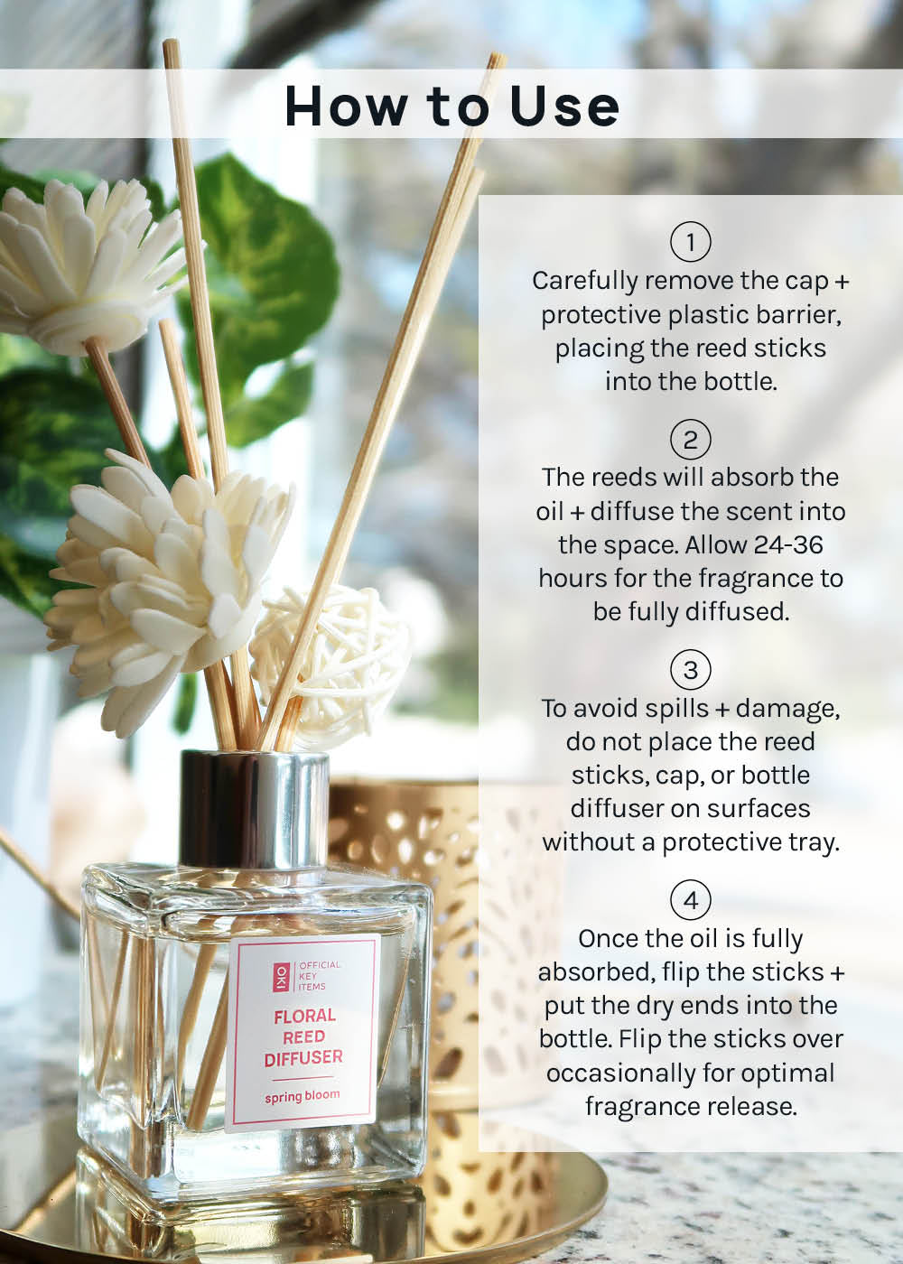 Official Key Items Floral Reed Diffuser