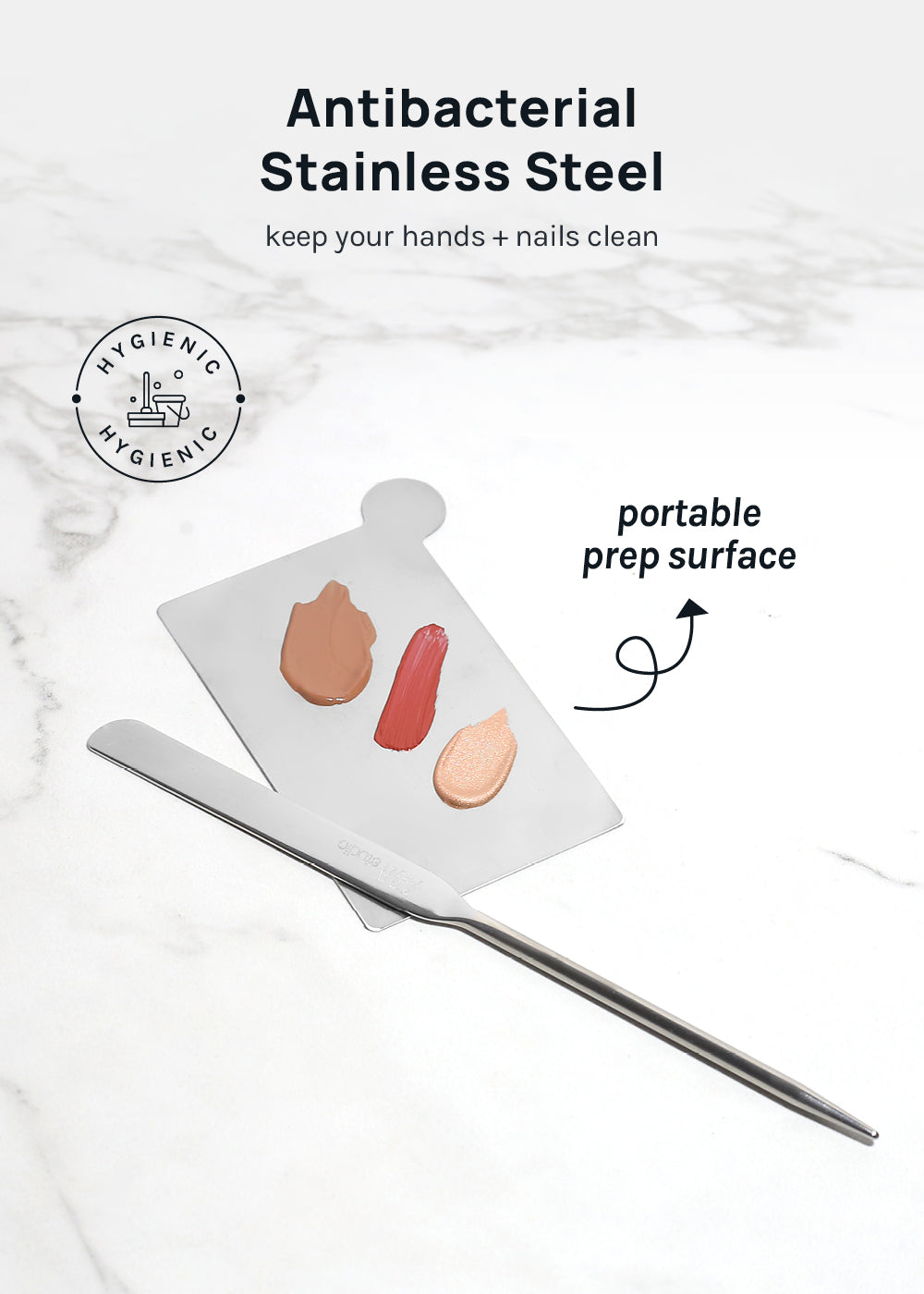 AOA Stainless Steel Mixing Palette and Spatula with Protective Sleeve