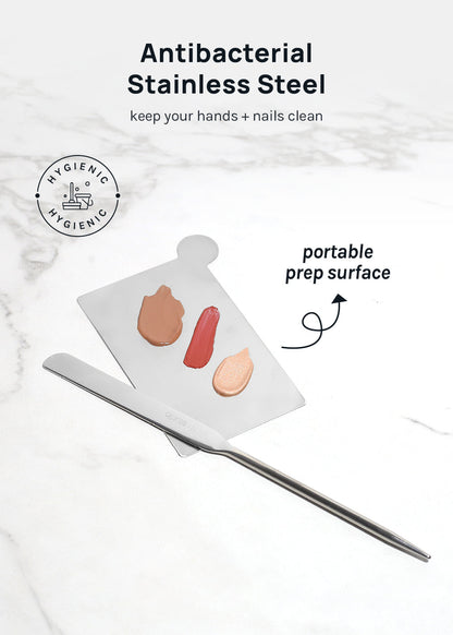 AOA Stainless Steel Mixing Palette and Spatula with Protective Sleeve