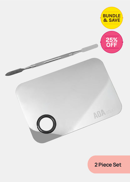 A+ Stainless Steel Mixing Palette and Spatula
