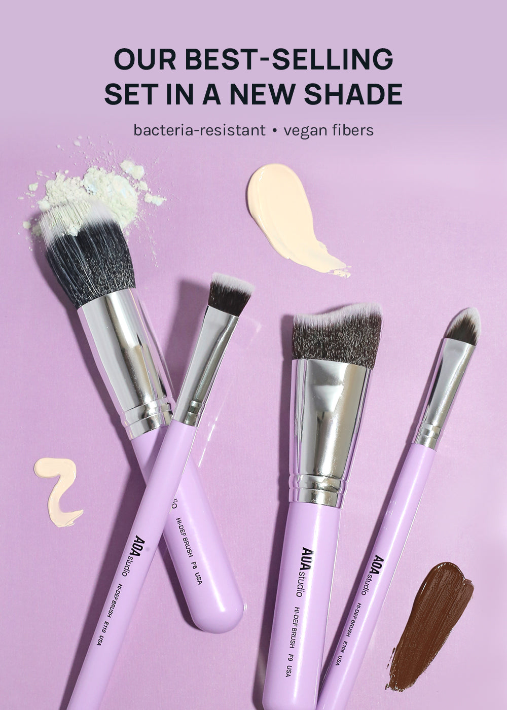AOA UltraViolet Contour Brush Set + Brush Roll