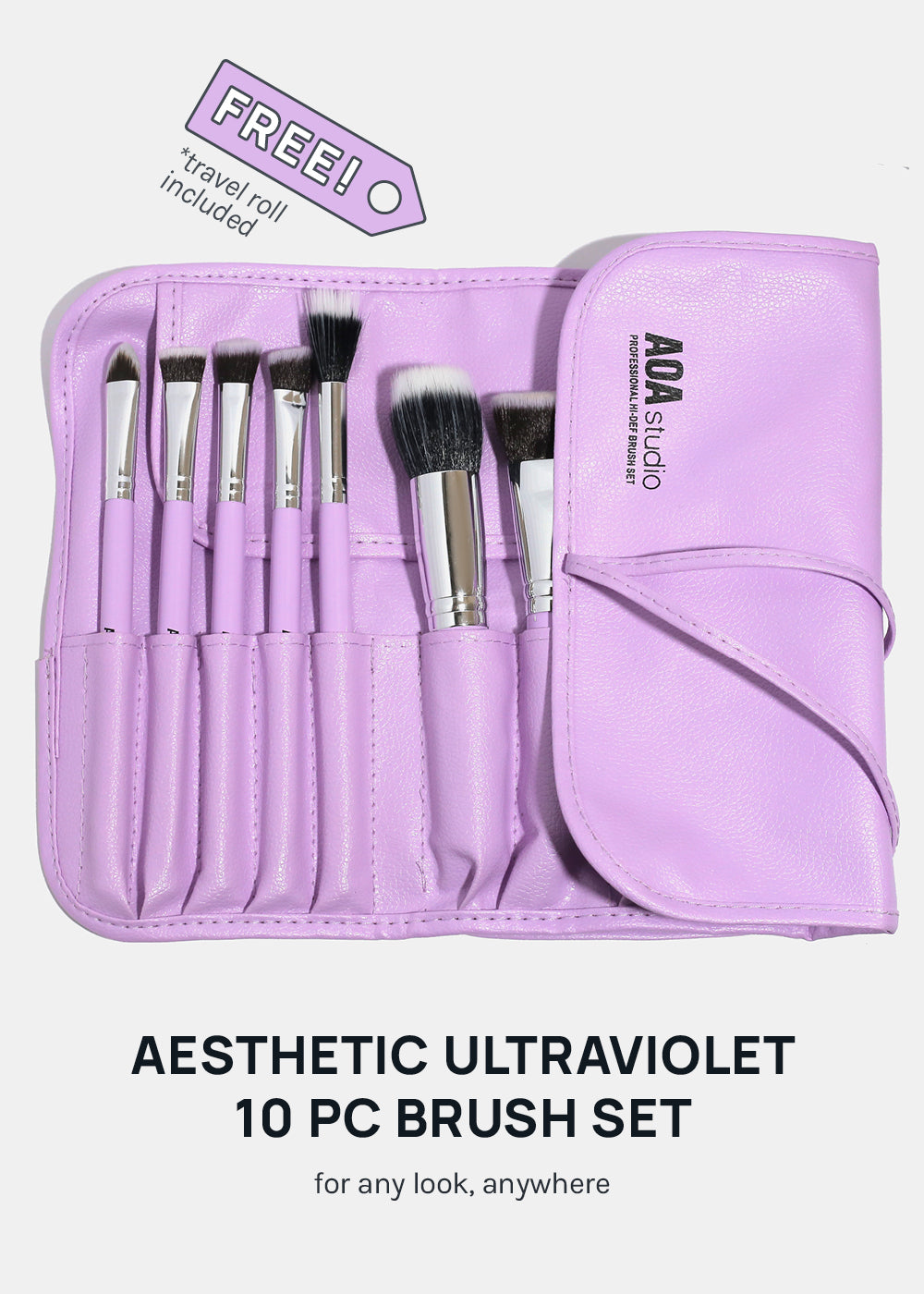 AOA UltraViolet Contour Brush Set + Brush Roll
