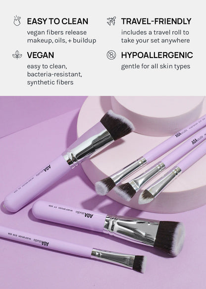 AOA UltraViolet Contour Brush Set + Brush Roll