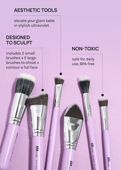 AOA UltraViolet Contour Brush Set + Brush Roll