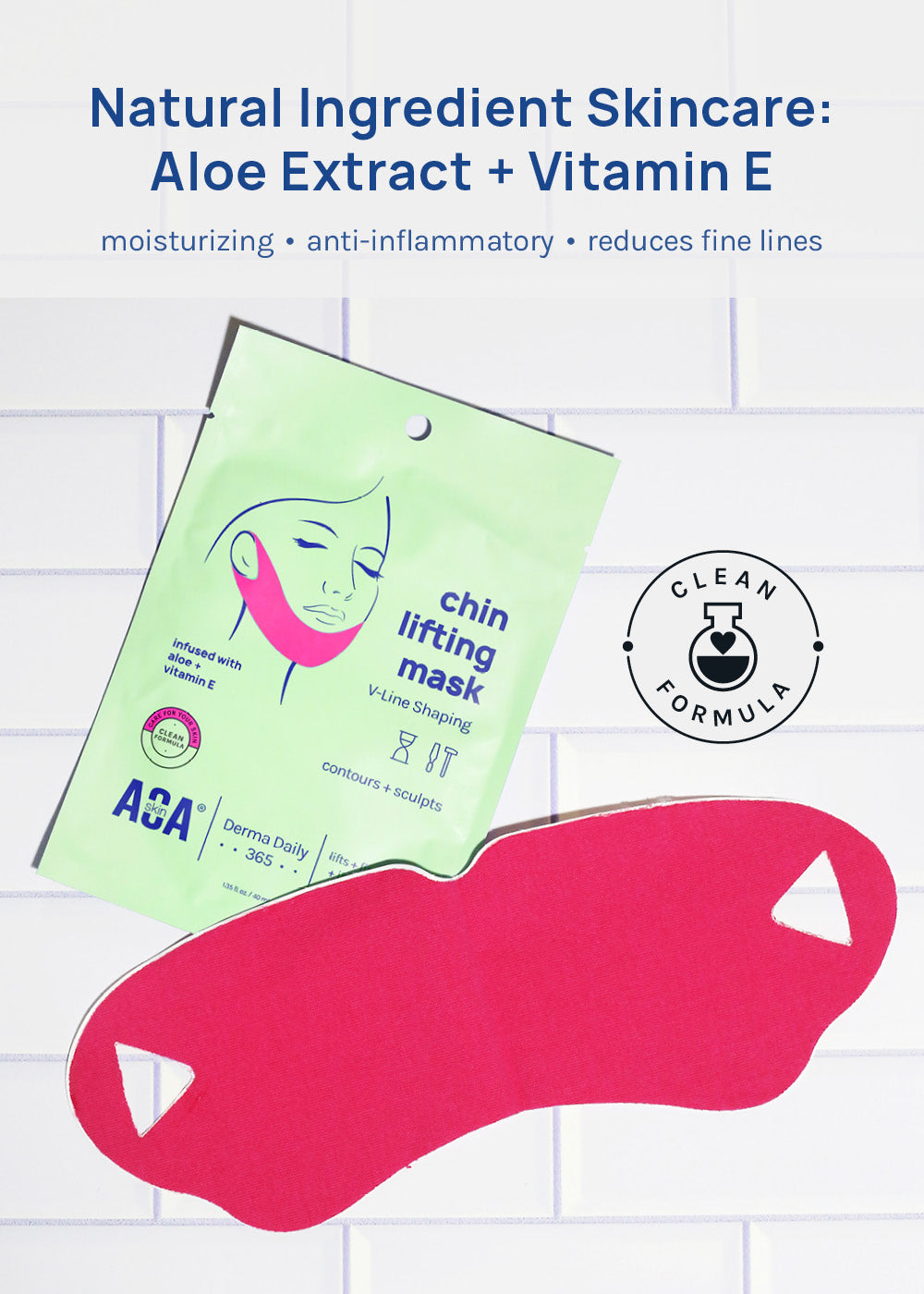 AOA Skin Chin Lifting Mask for V-Line Shaping – Aloe + Vitamin E